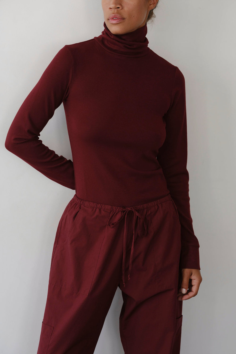 DONNI The Baby Rib Turtleneck - Oxblood