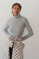 DONNI The Baby Rib Turtleneck - Heather-Grey
