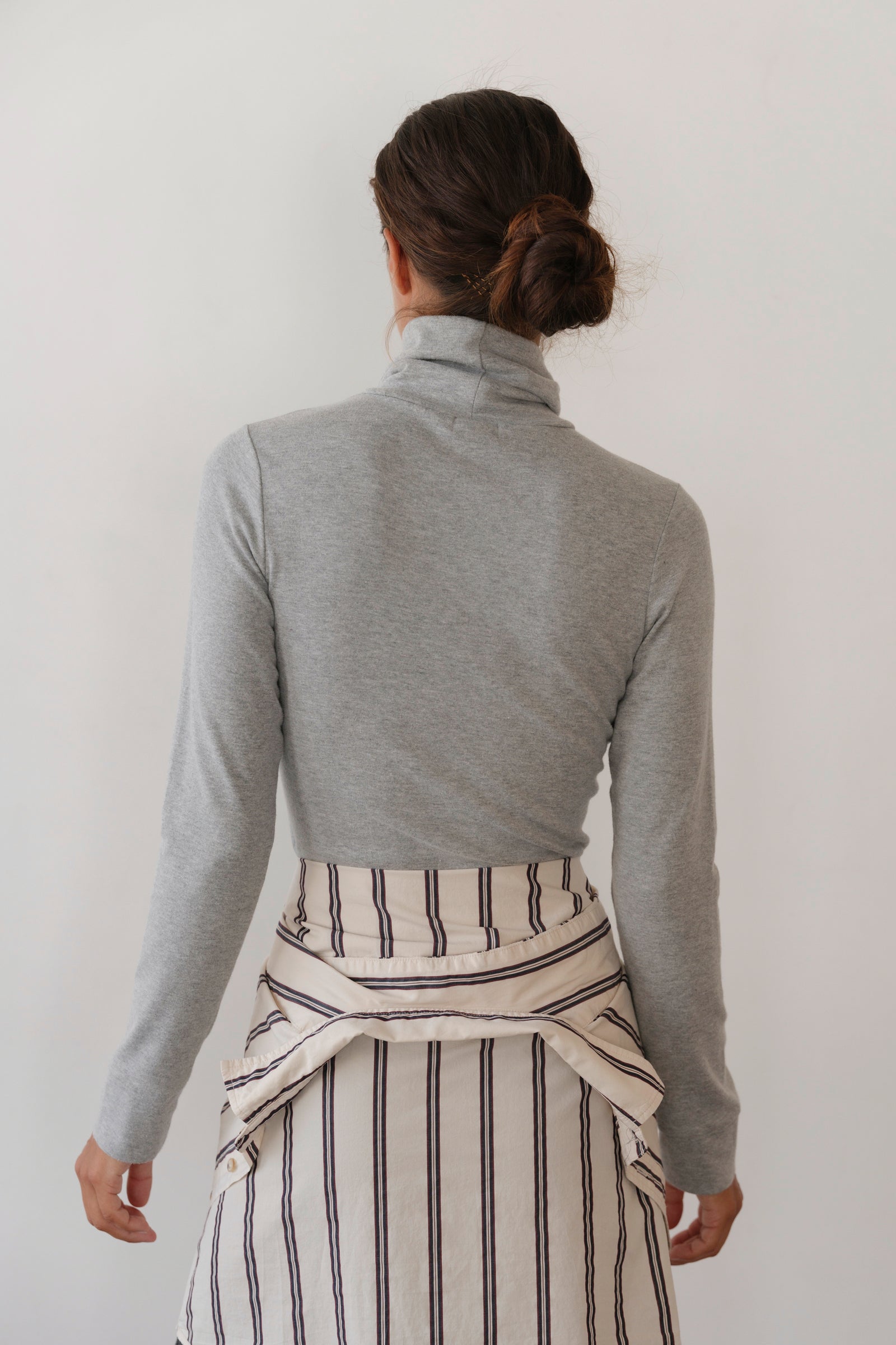 DONNI The Baby Rib Turtleneck - Heather-Grey