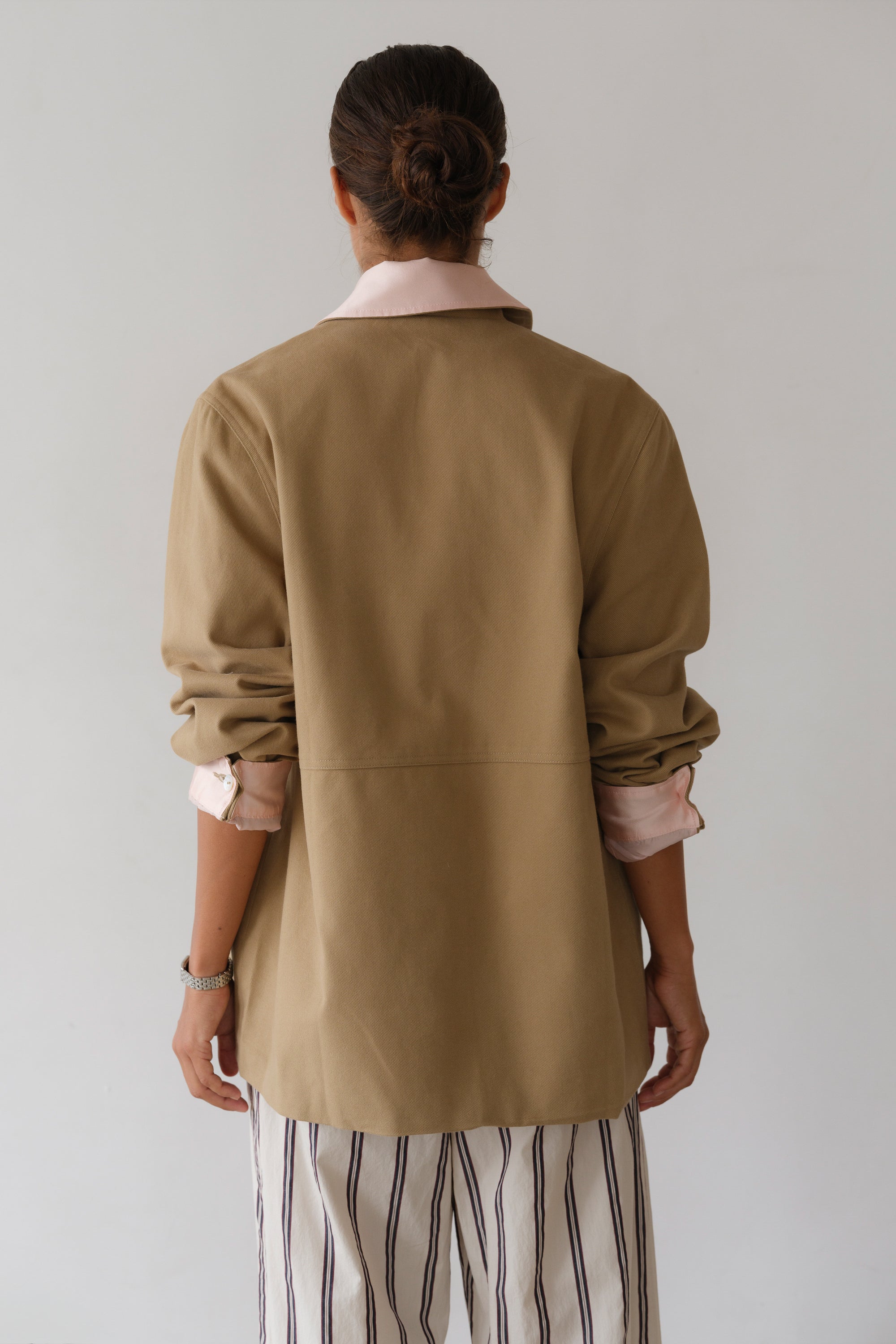 DONNI The Chino Contrast Jacket - Khaki-Ballerina