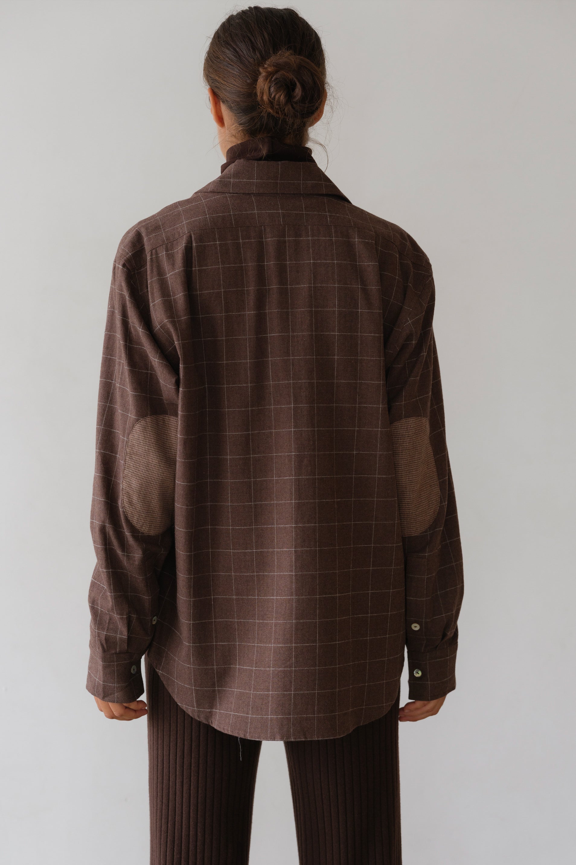DONNI The Flannel Windowpane Shirt - Espresso