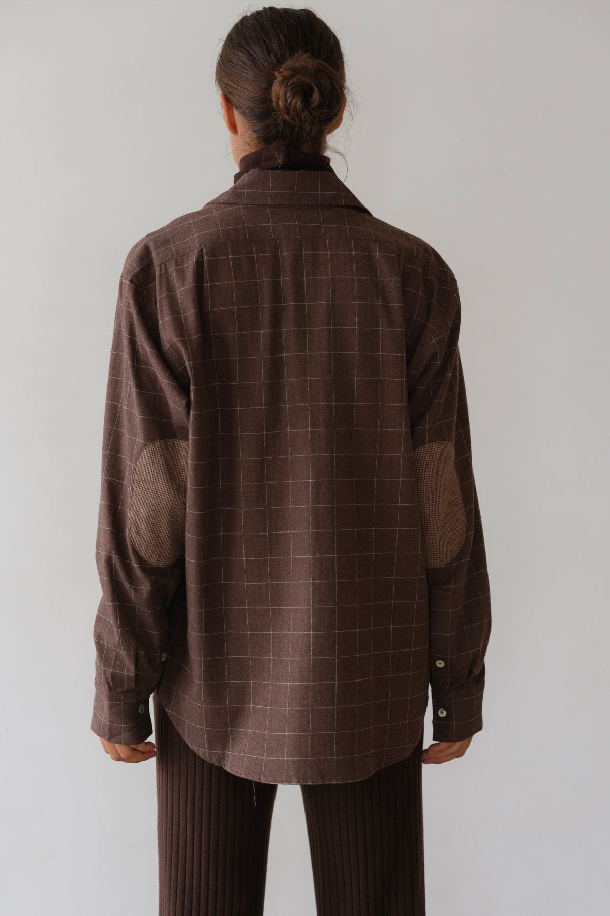 DONNI The Flannel Windowpane Shirt - Espresso