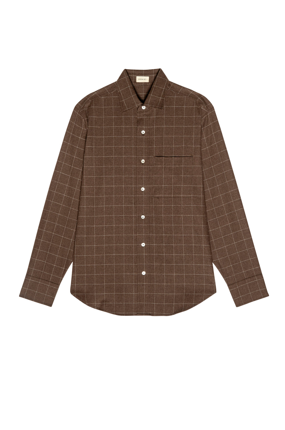 DONNI The Flannel Windowpane Shirt - Espresso