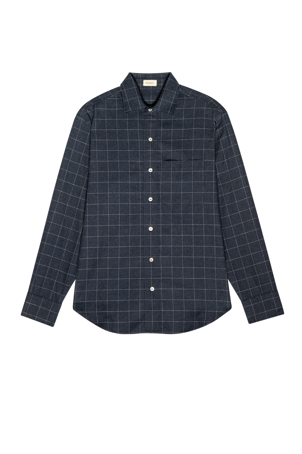 DONNI The Flannel Windowpane Shirt - Navy