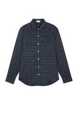 DONNI The Flannel Windowpane Shirt - Navy