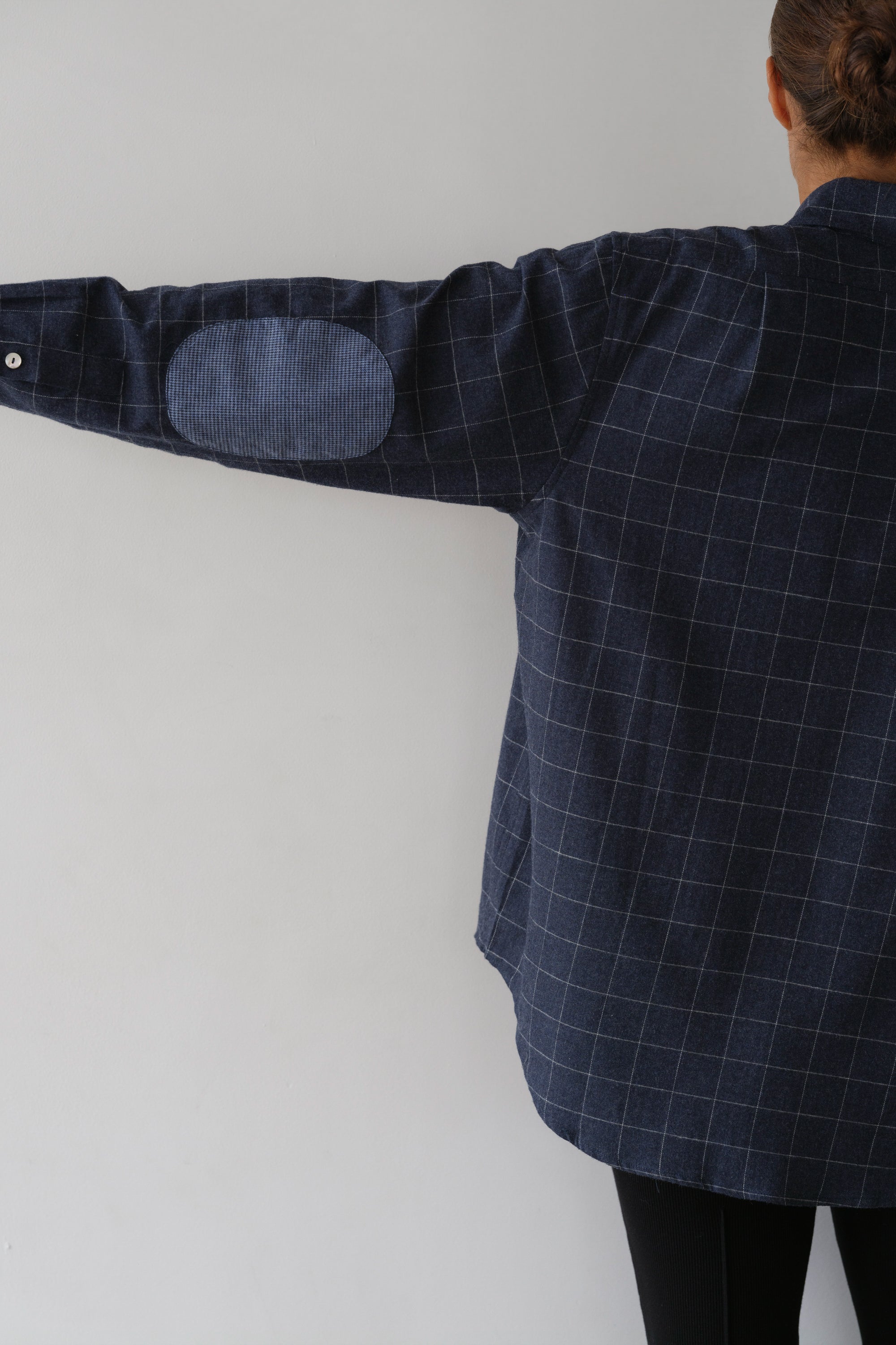DONNI The Flannel Windowpane Shirt - Navy