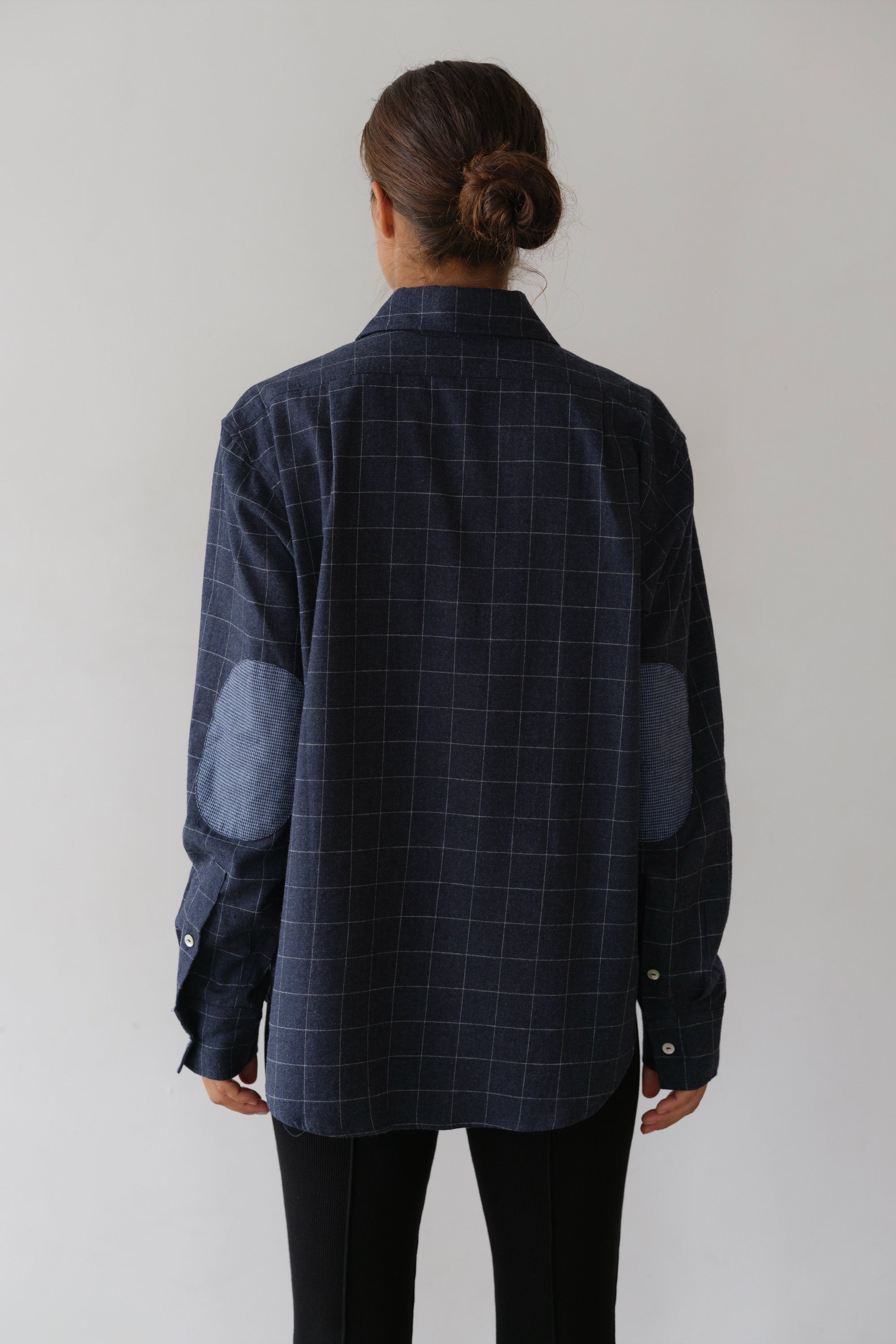 DONNI The Flannel Windowpane Shirt - Navy