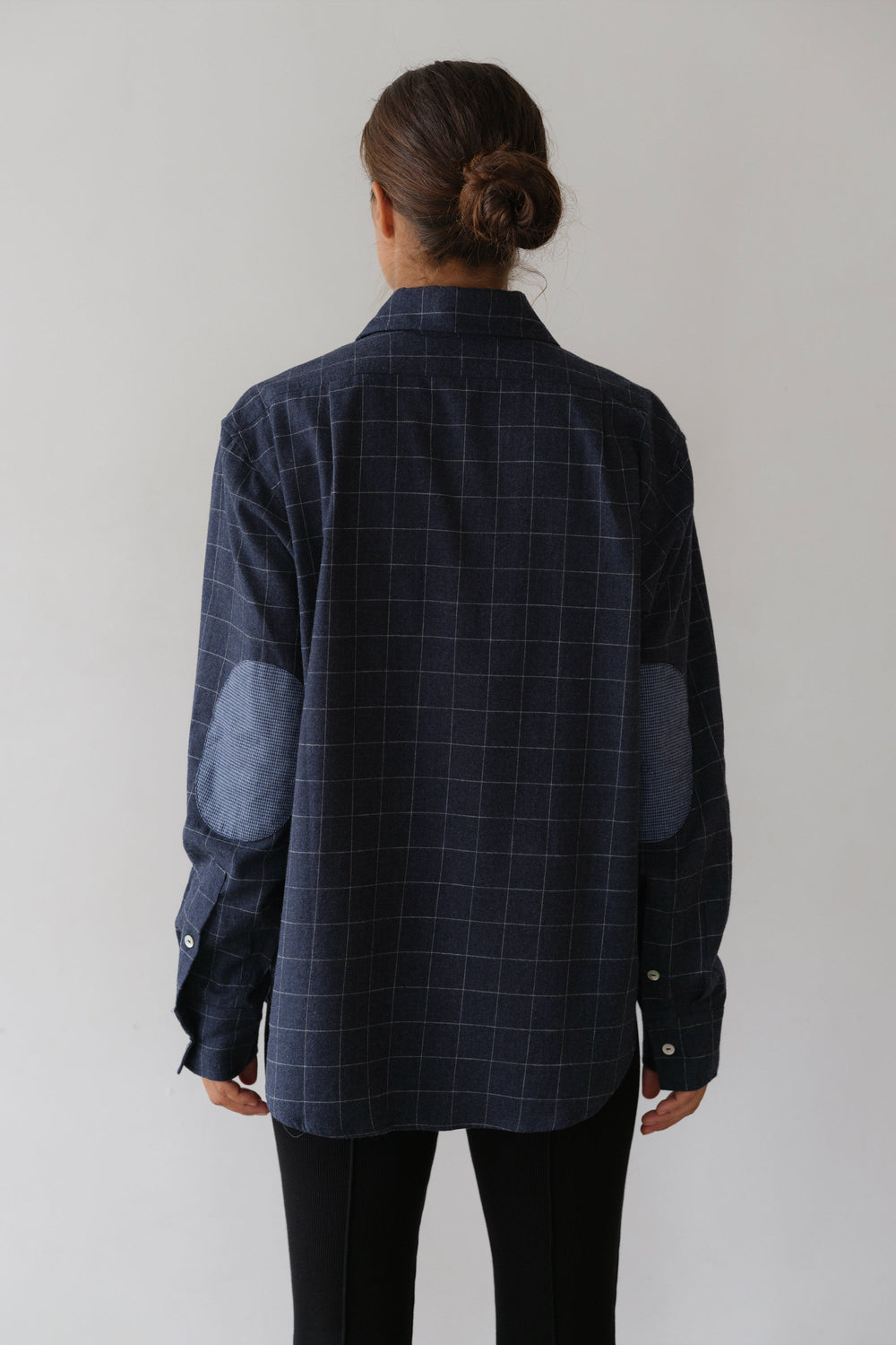 DONNI The Flannel Windowpane Shirt - Navy