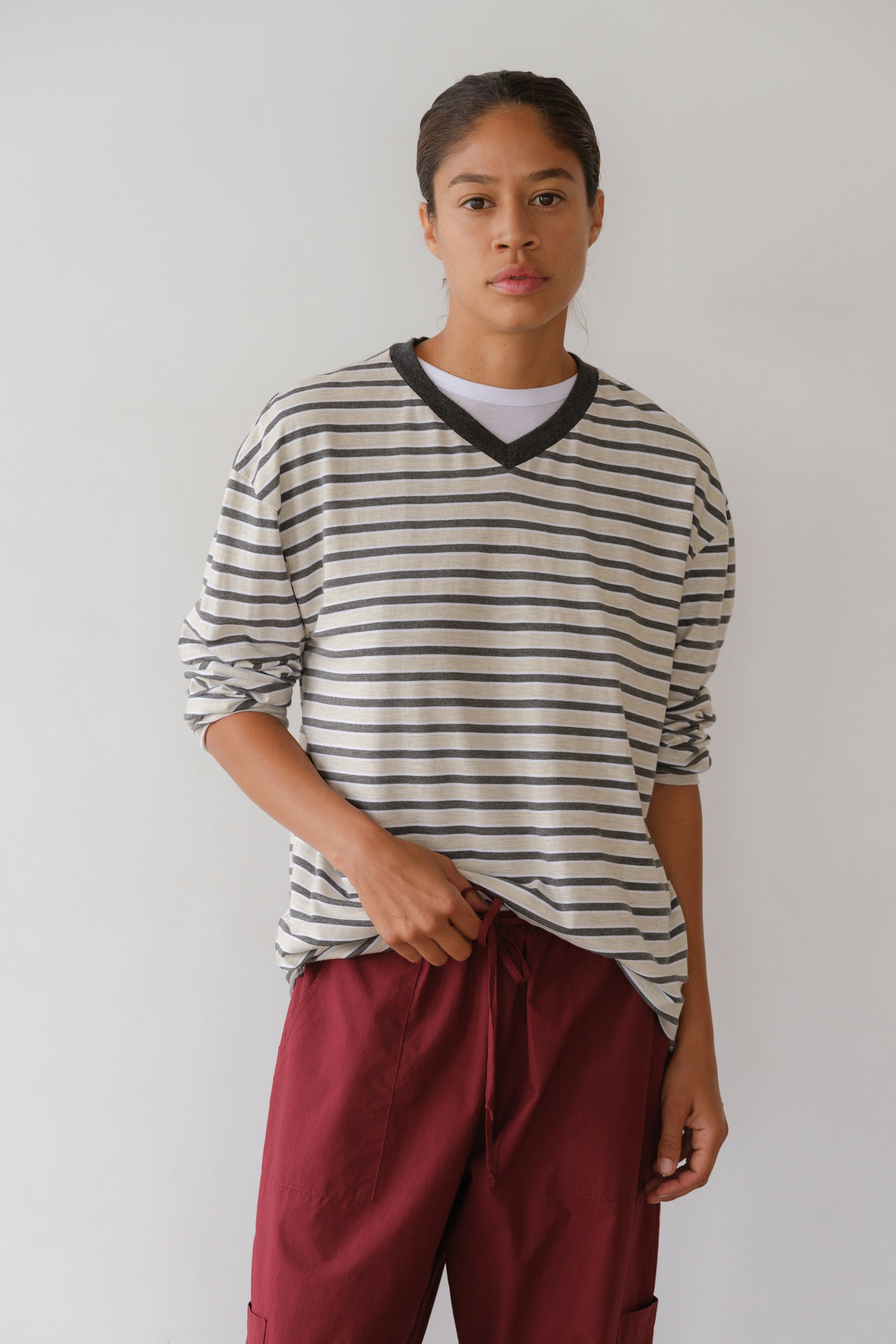 DONNI The Jersey Boyfriend V-Neck - Oatmeal