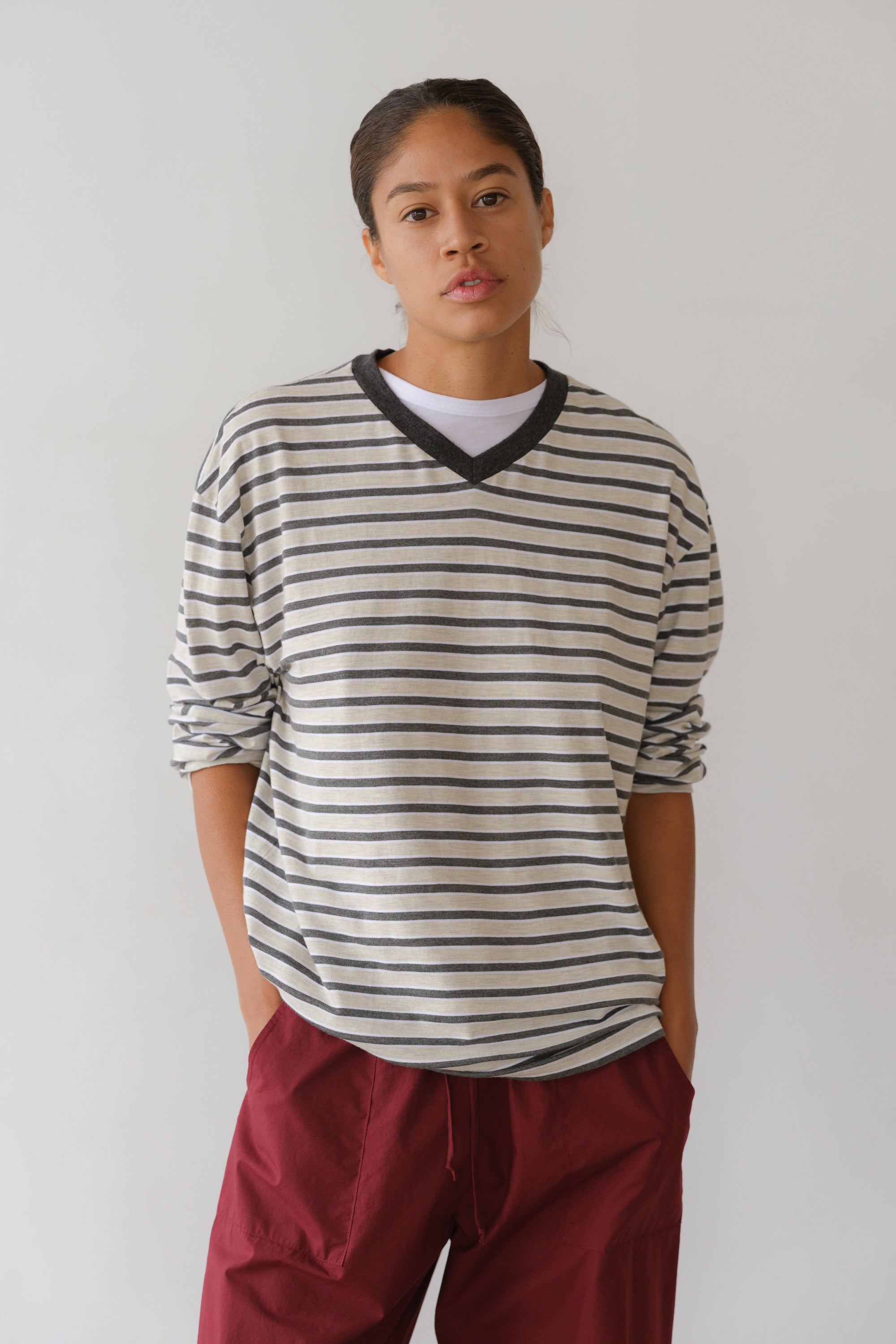 DONNI The Jersey Boyfriend V-Neck - Oatmeal