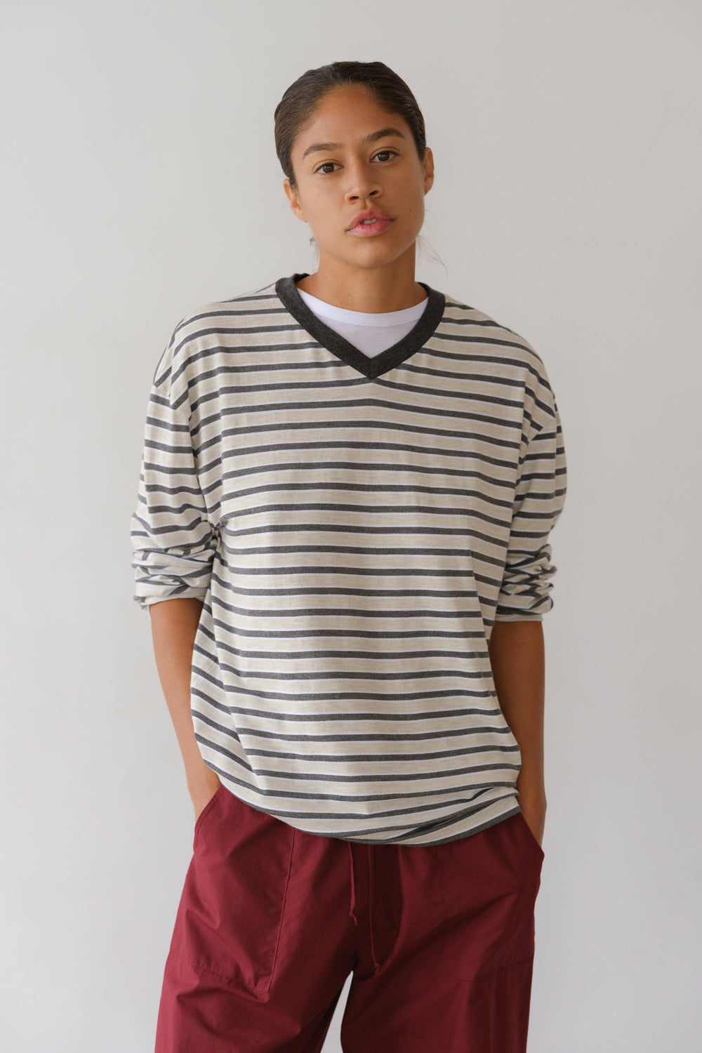 DONNI The Jersey Boyfriend V-Neck - Oatmeal