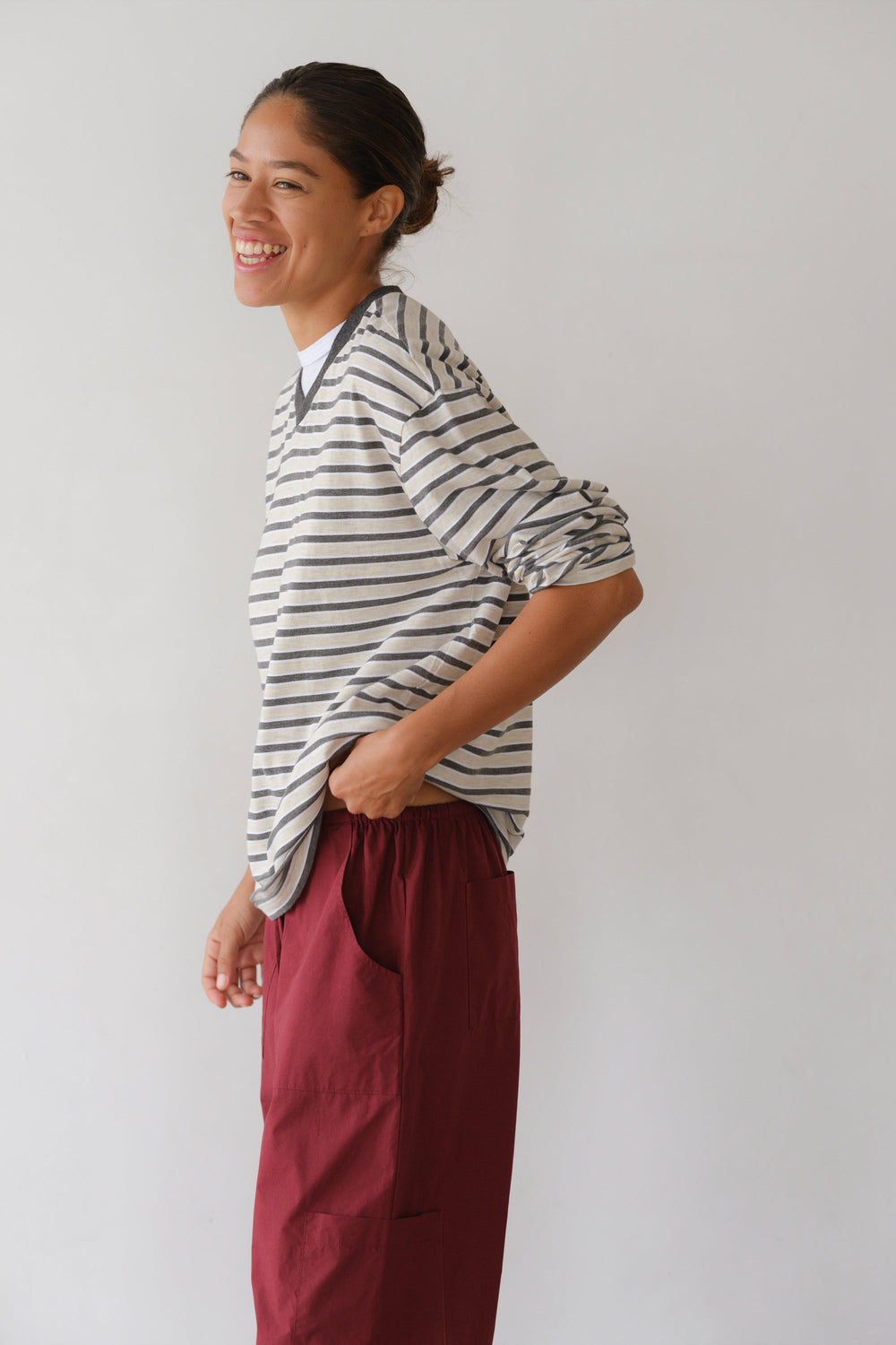 DONNI The Jersey Boyfriend V-Neck - Oatmeal