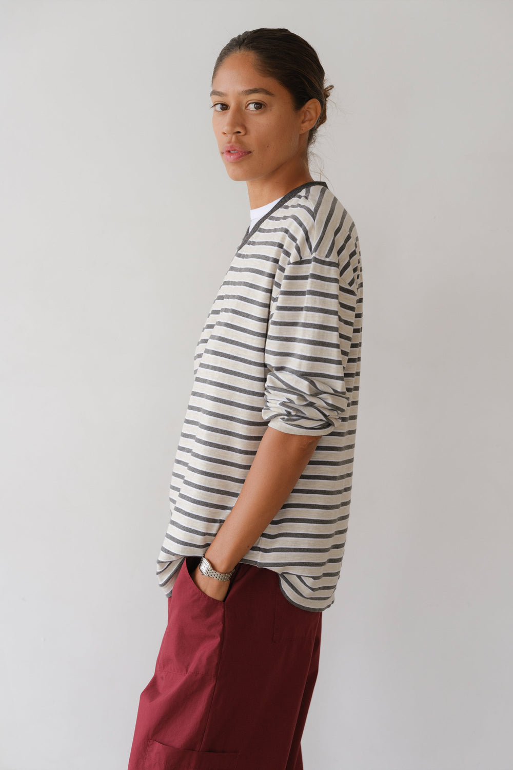 DONNI The Jersey Boyfriend V-Neck - Oatmeal