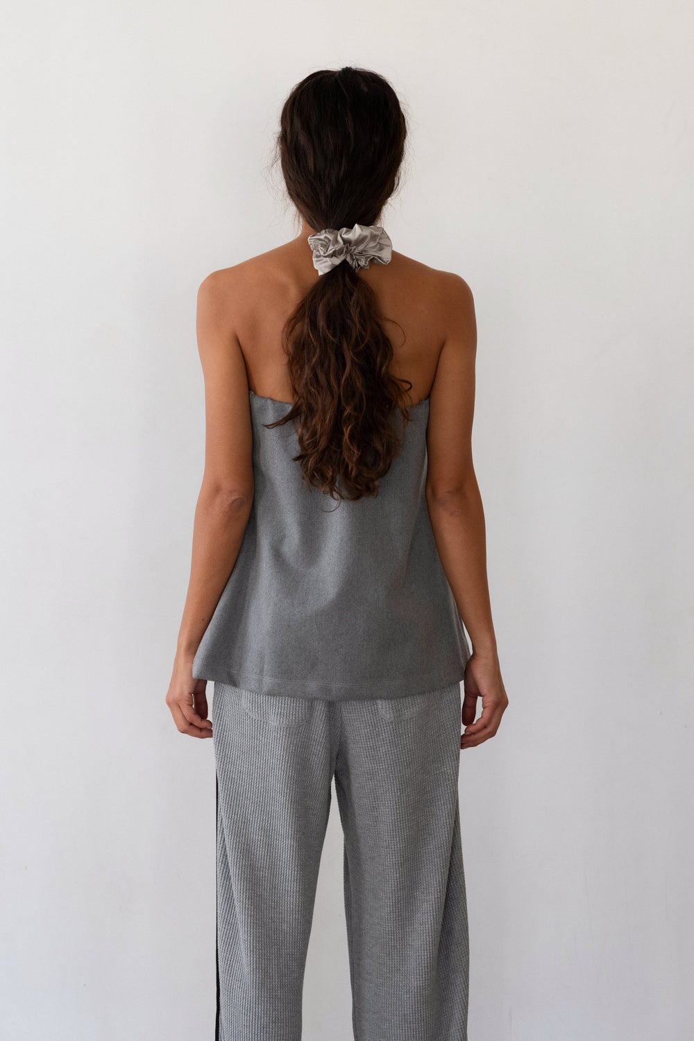 DONNI The Flannel Tube Top - Heather-Grey