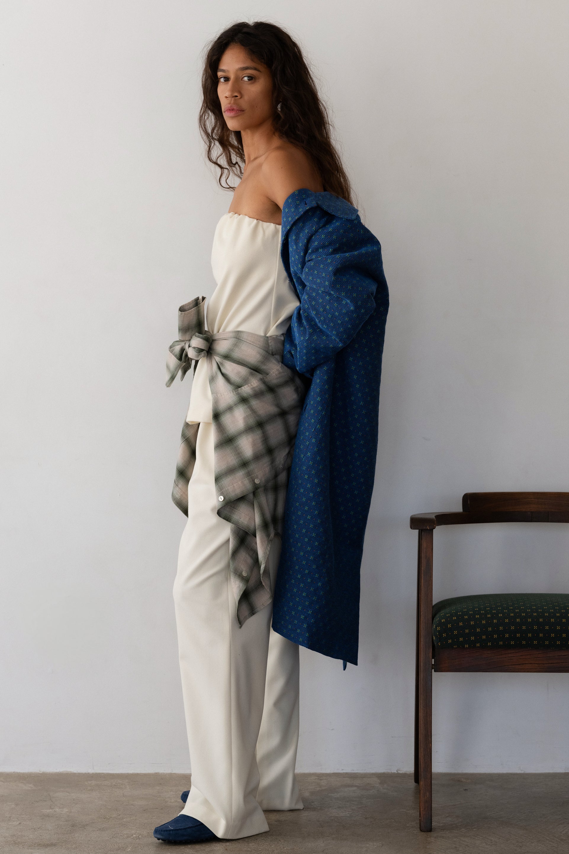 DONNI The Flannel Tube Top - Creme