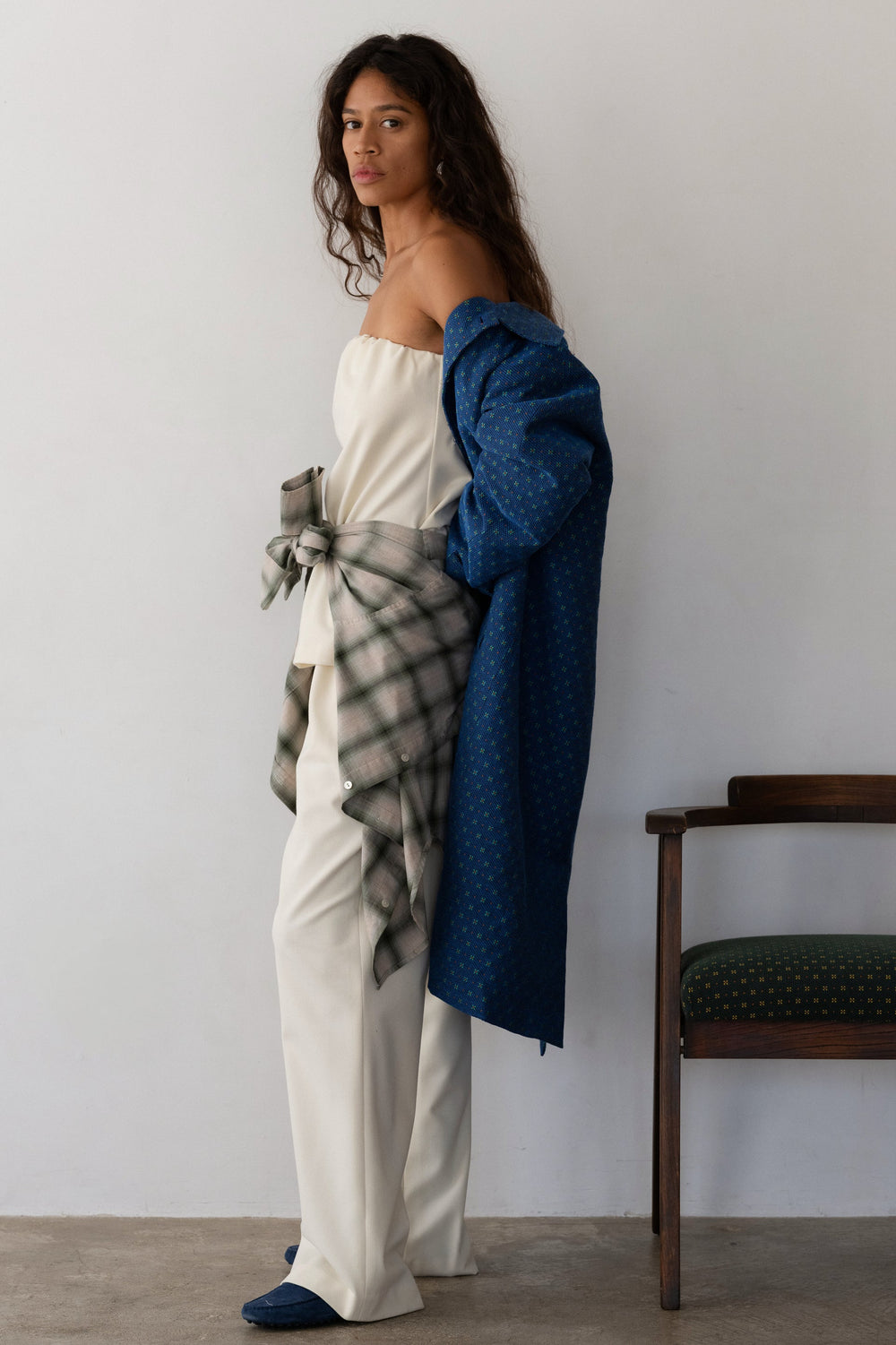 DONNI The Flannel Tube Top - Creme