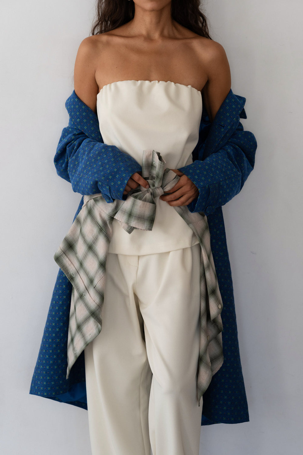 DONNI The Flannel Tube Top - Creme