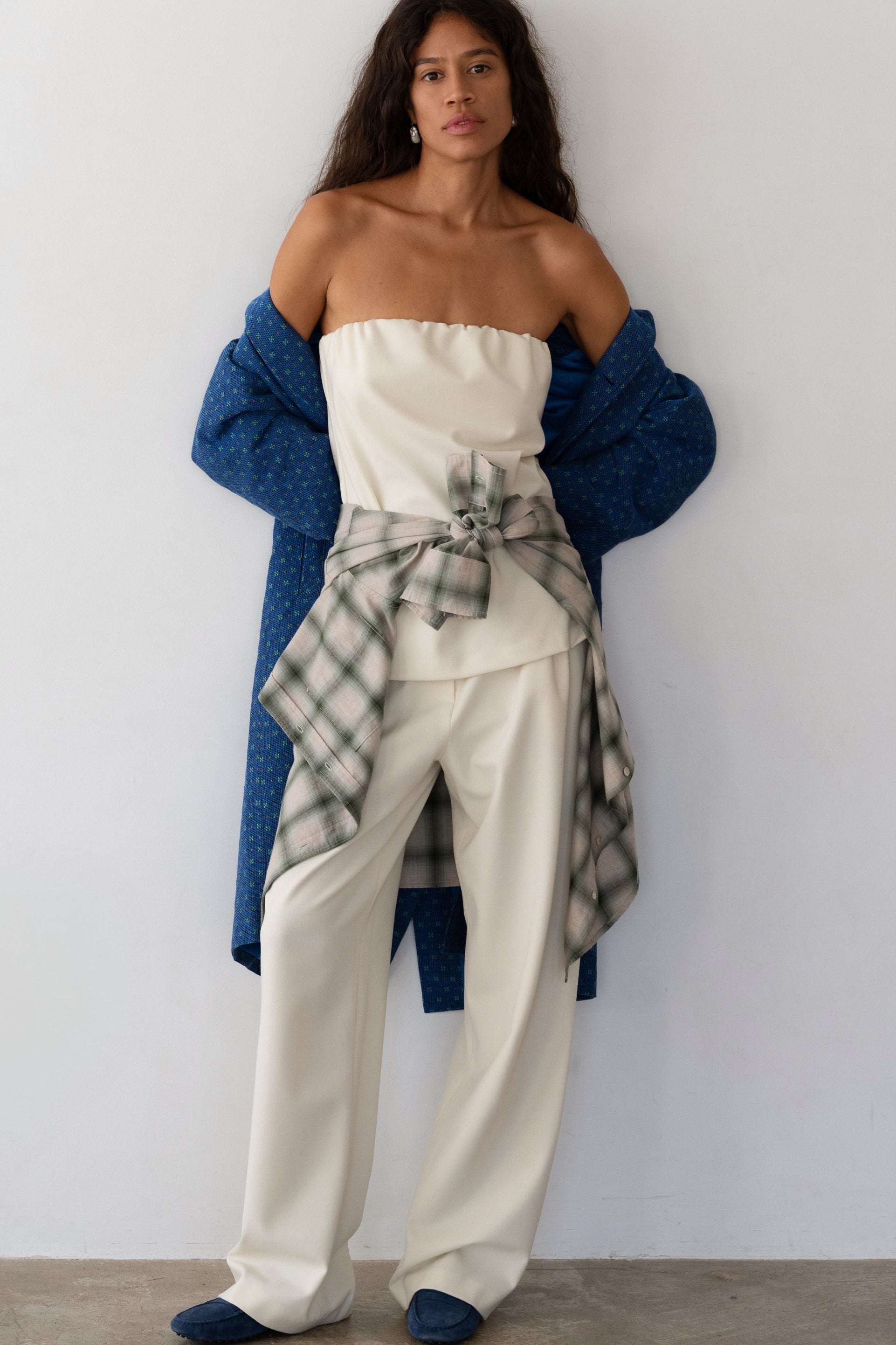DONNI The Flannel Tube Top - Creme