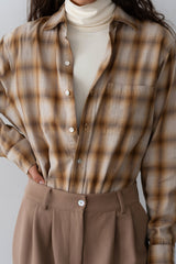 DONNI The Plaid Flannel Shirt - Caramel