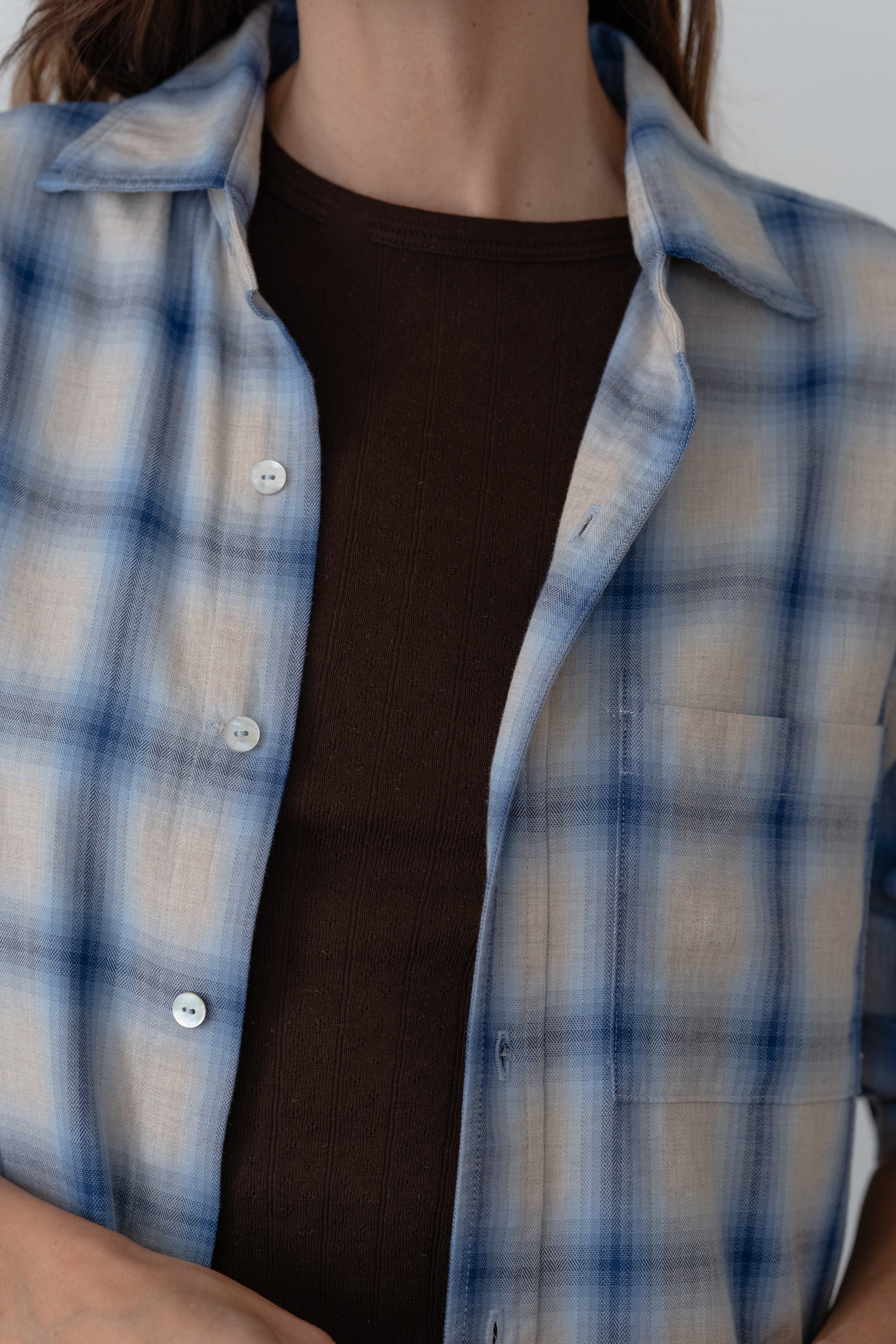 DONNI The Plaid Flannel Shirt - Blueberry