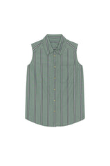DONNI The Pop Sleeveless Shirt - sage
