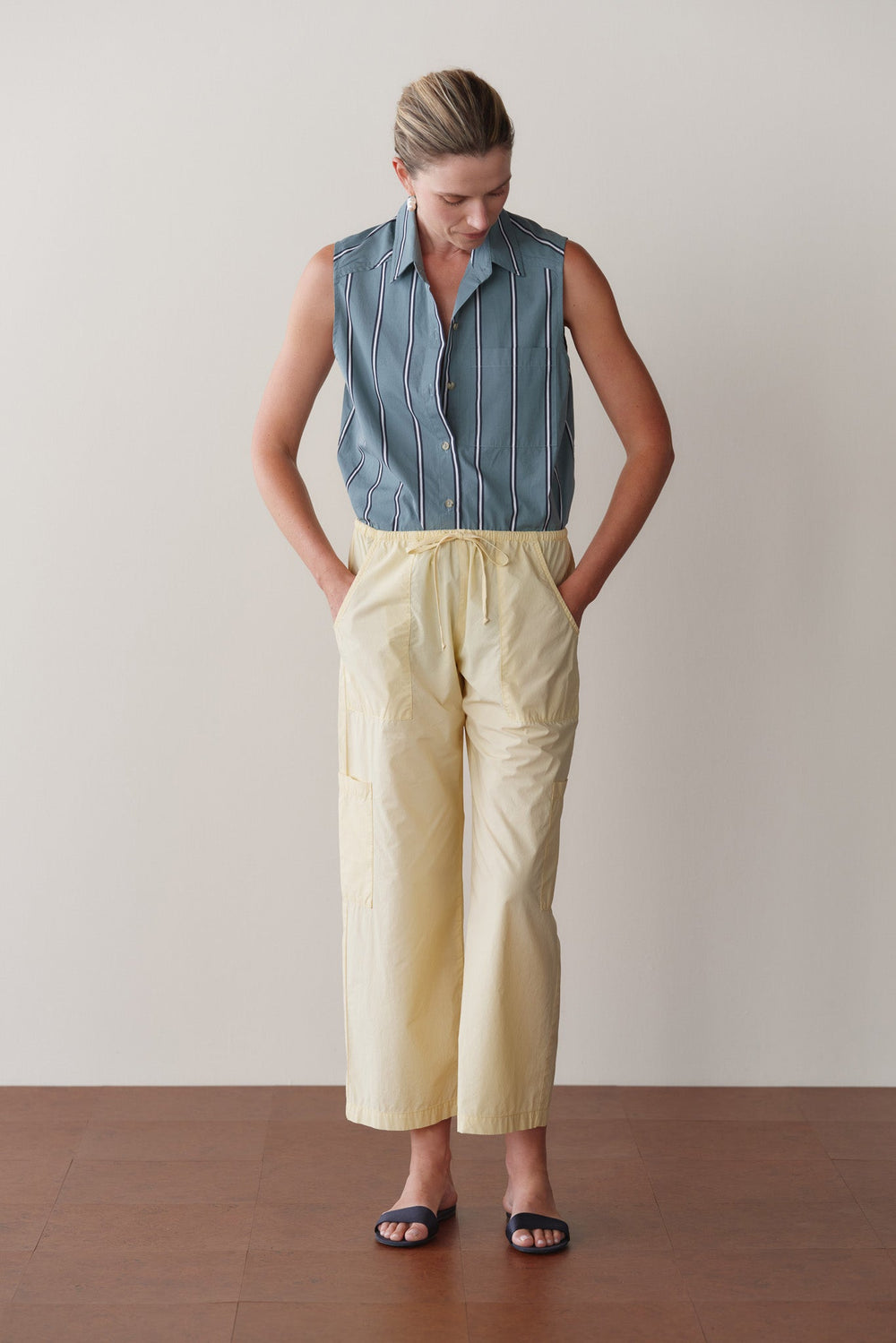 DONNI The Pop Sleeveless Shirt - sage
