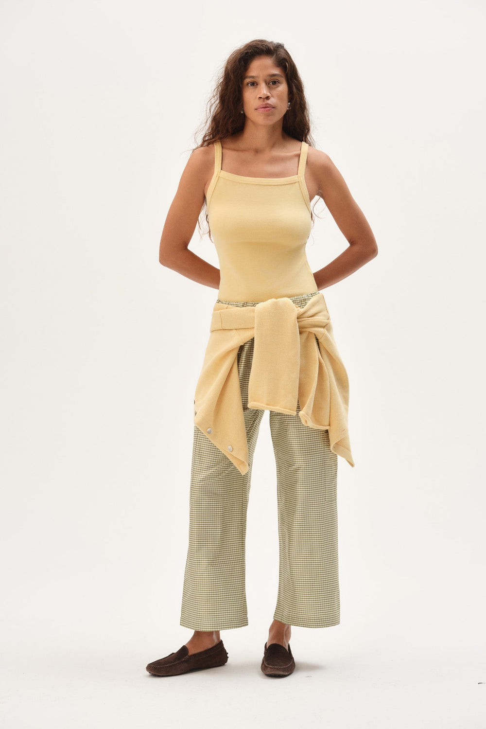 DONNI The Baby Rib Square Neck Tank - Butter