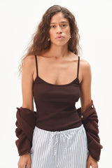 DONNI The Pointelle Cami Tank - Espresso