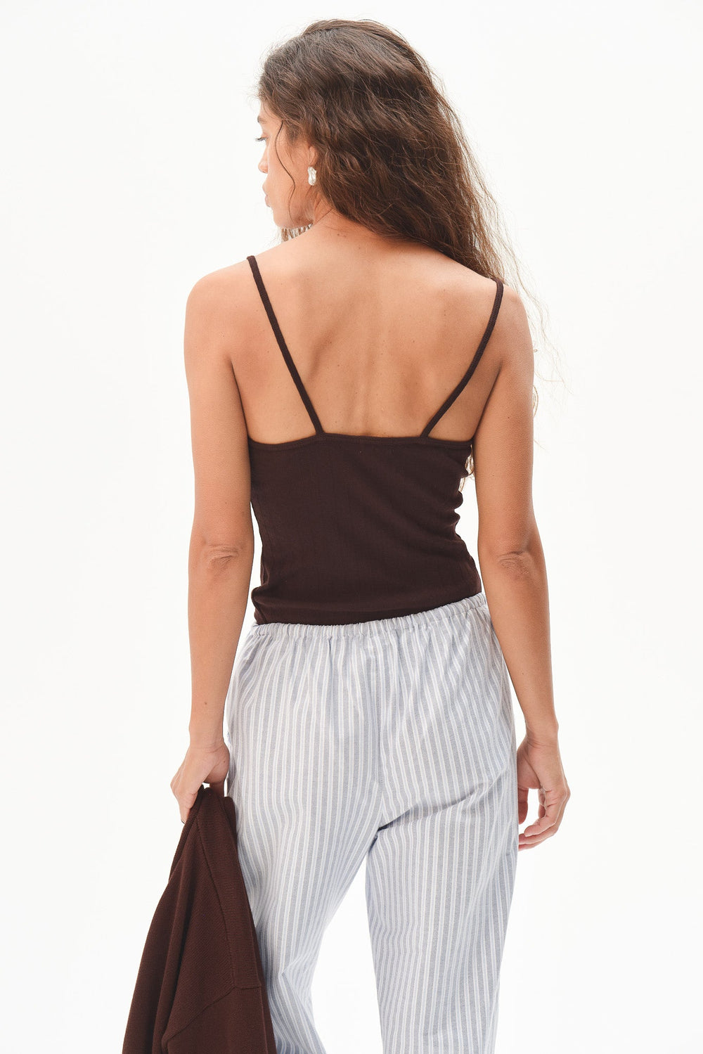 DONNI The Pointelle Cami Tank - Espresso