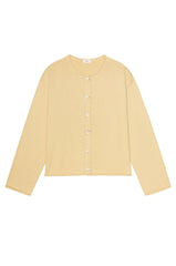 DONNI The Cotton Knit Roll Cardigan - Butter