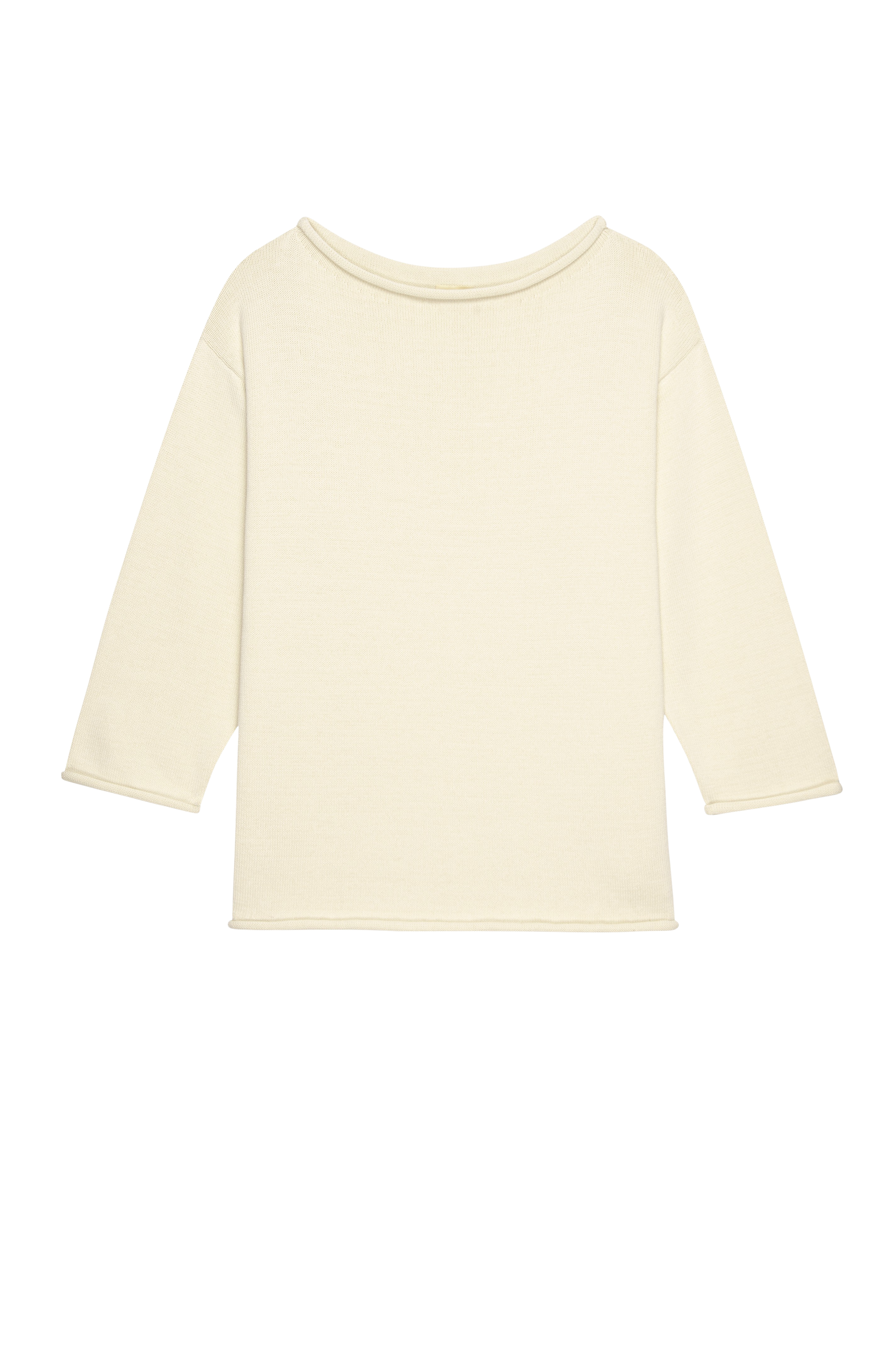 DONNI The Cotton Knit Boat Neck Sweater - Creme