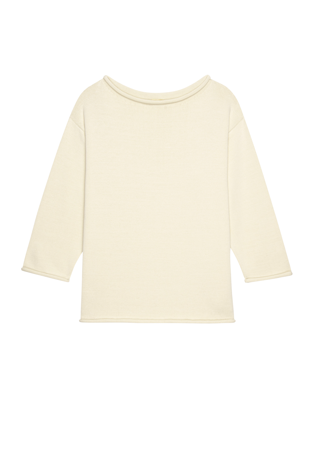 DONNI The Cotton Knit Boat Neck Sweater - Creme