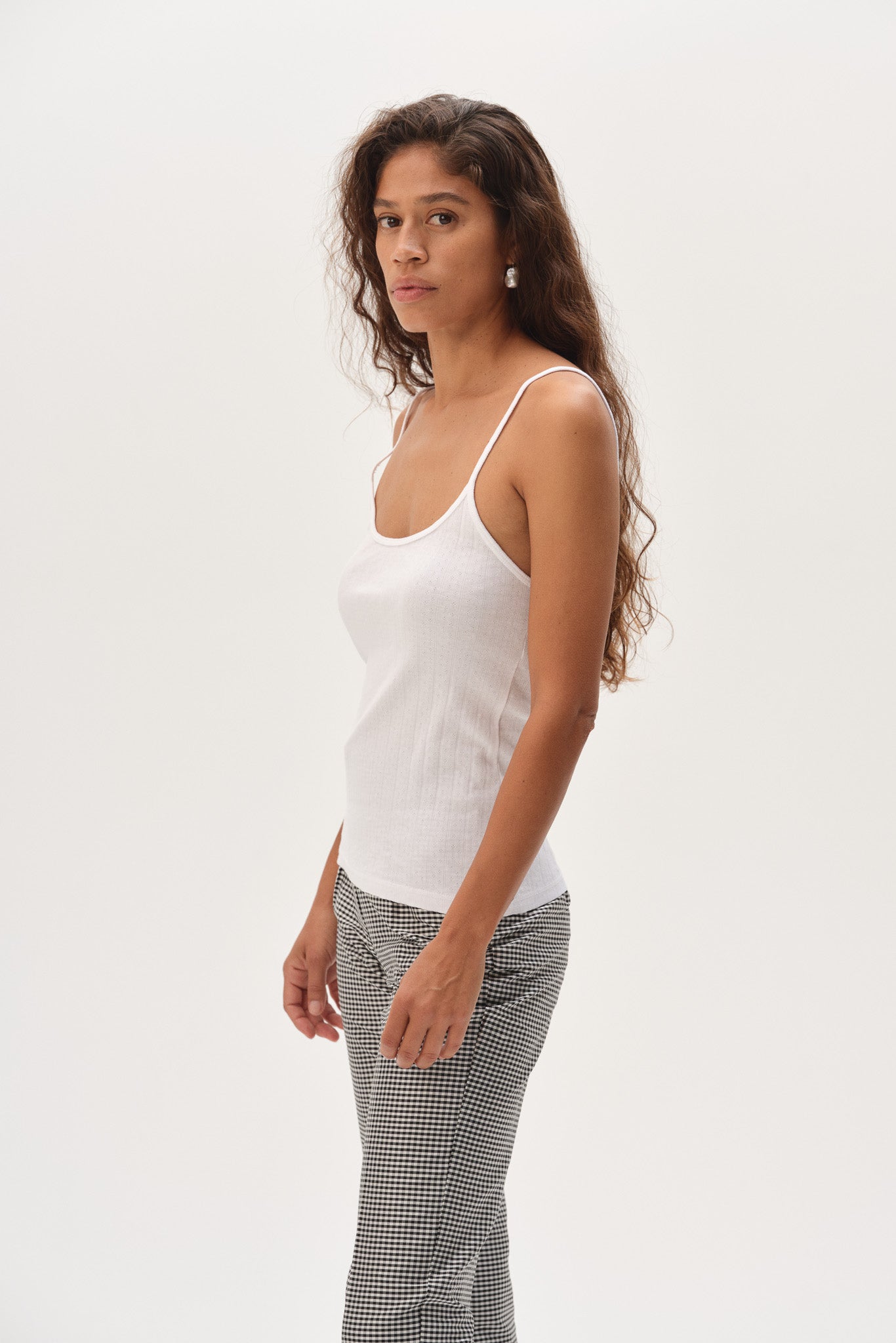 DONNI Powder Pointelle Cami Tank - Powder