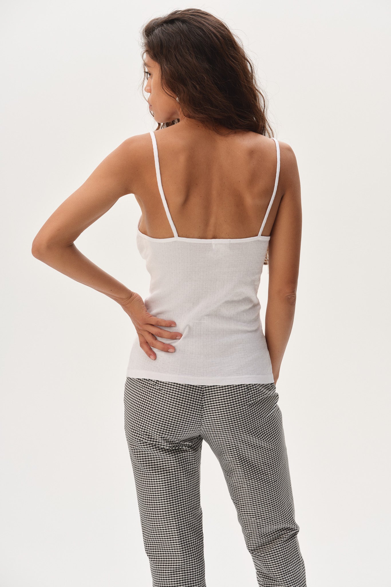 DONNI Powder Pointelle Cami Tank - Powder