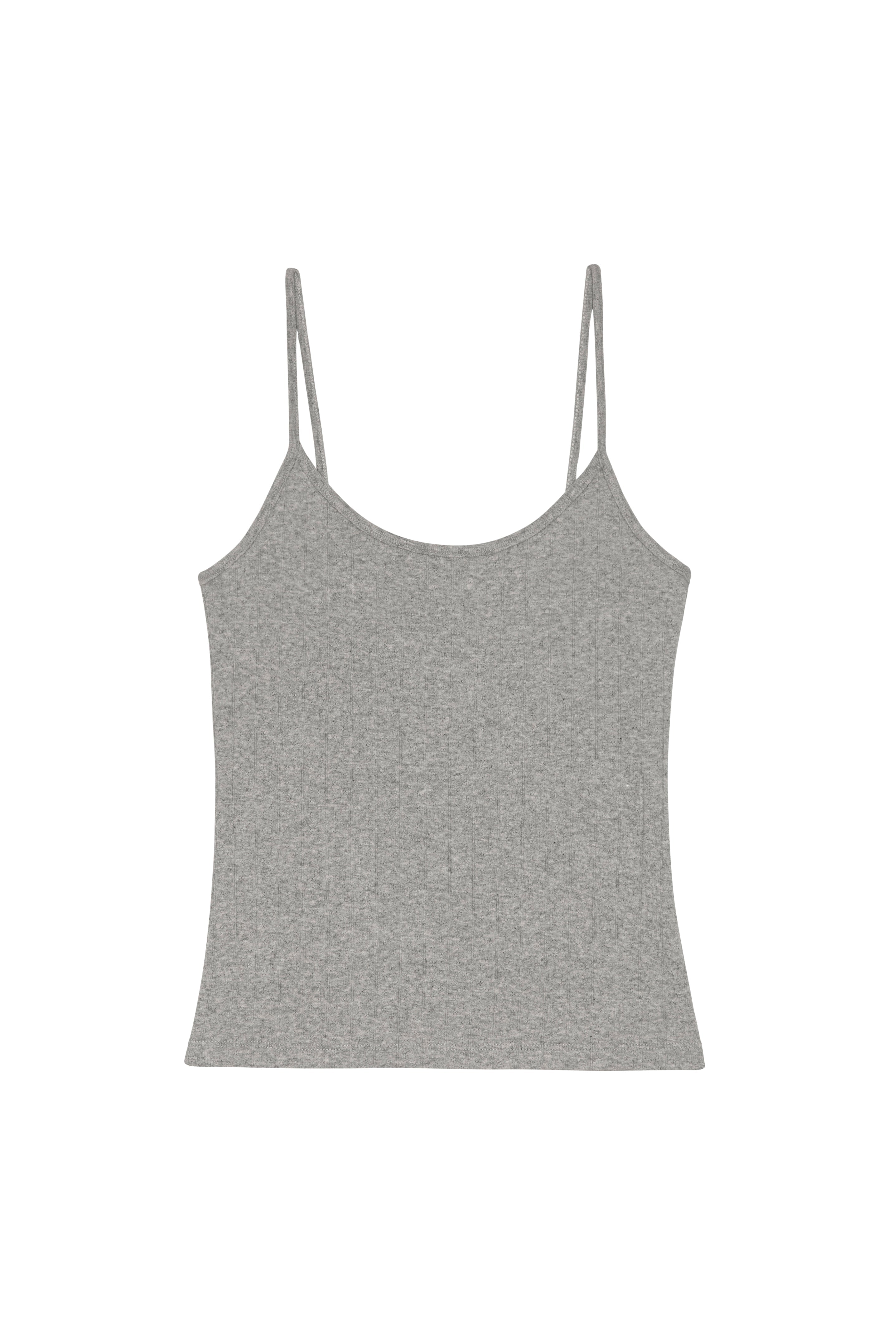 DONNI The Pointelle Cami Tank - Heather-Grey