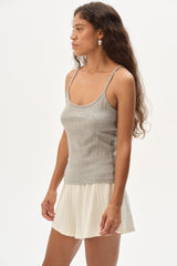 DONNI The Pointelle Cami Tank - Heather-Grey