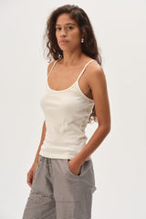 DONNI Creme Pointelle Cami Tank - Creme