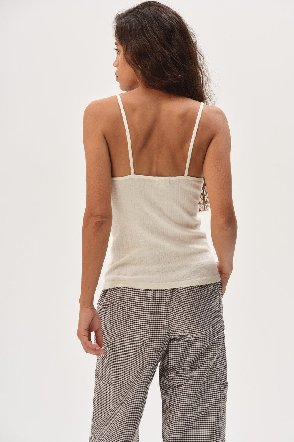 DONNI Creme Pointelle Cami Tank - Creme