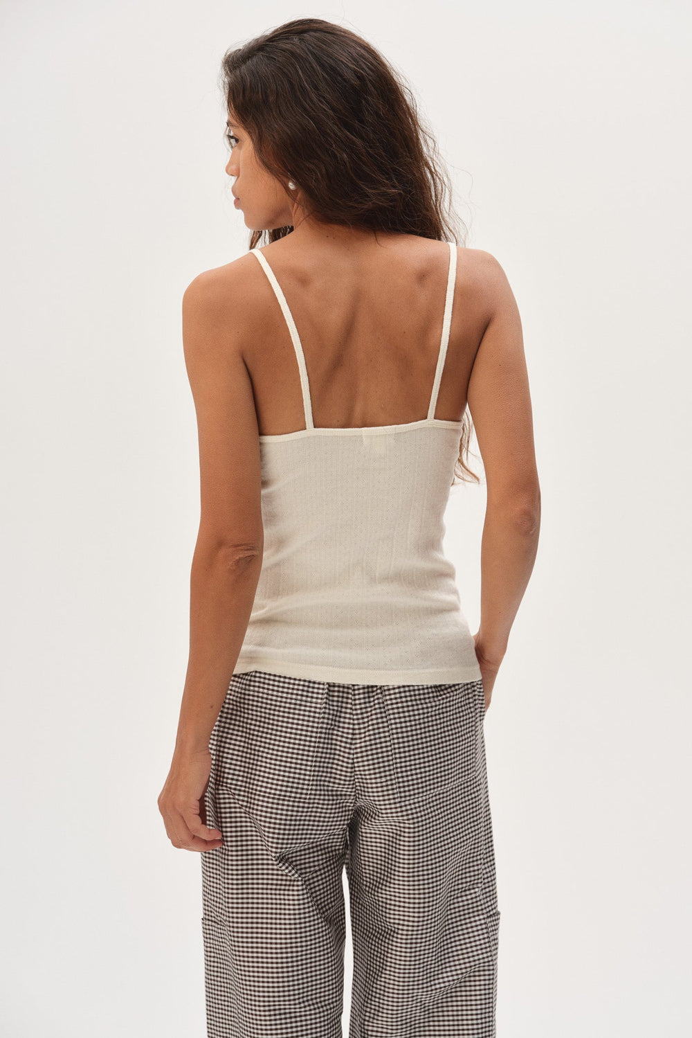 DONNI Creme Pointelle Cami Tank - Creme