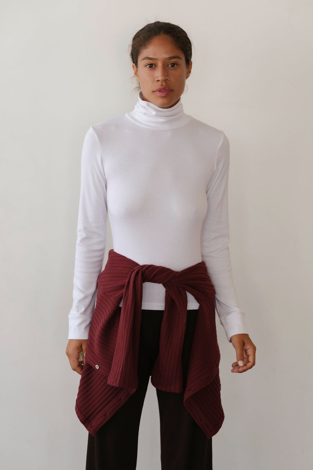 DONNI The Baby Rib Turtleneck - Powder