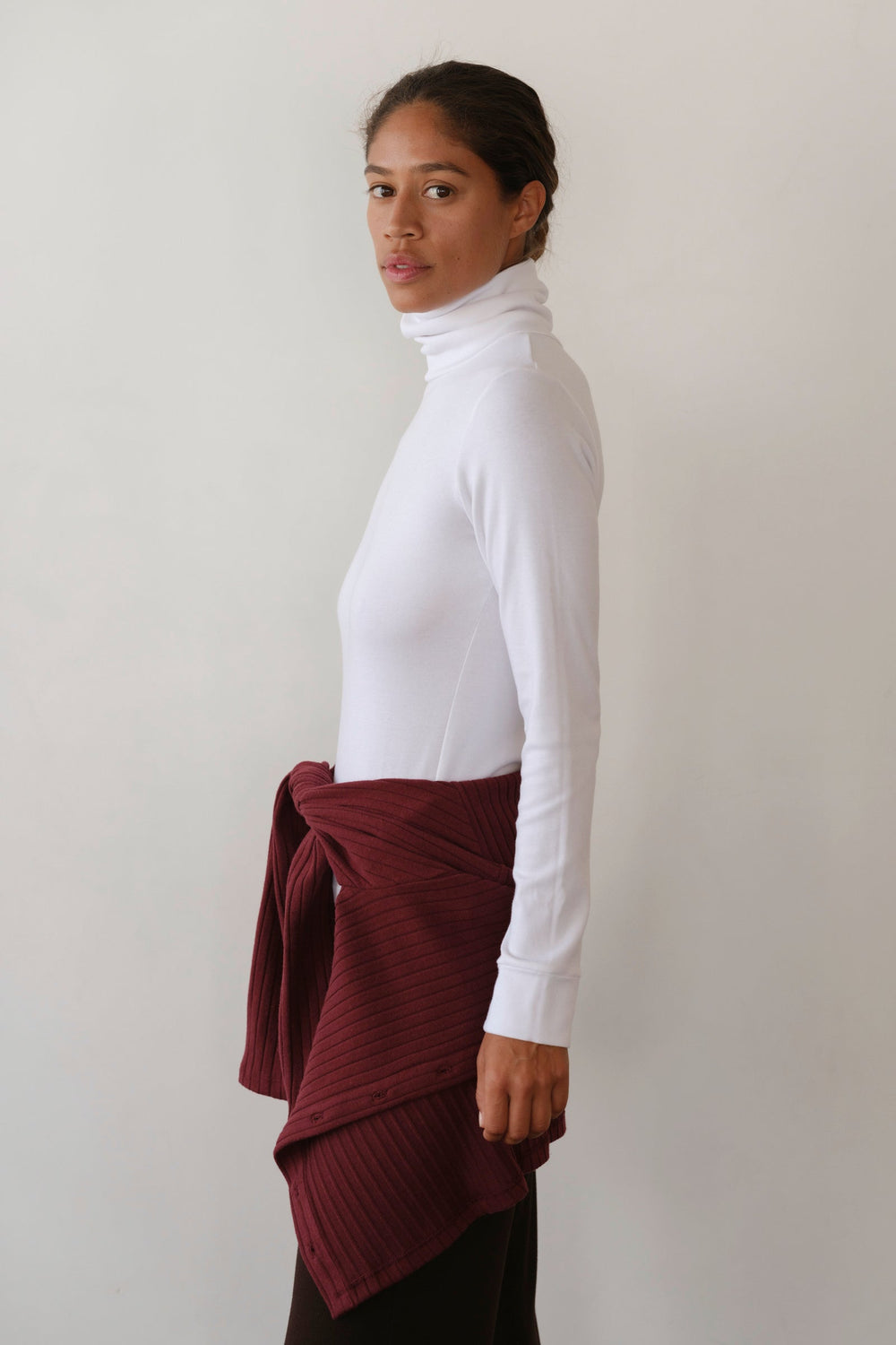 DONNI The Baby Rib Turtleneck - Powder