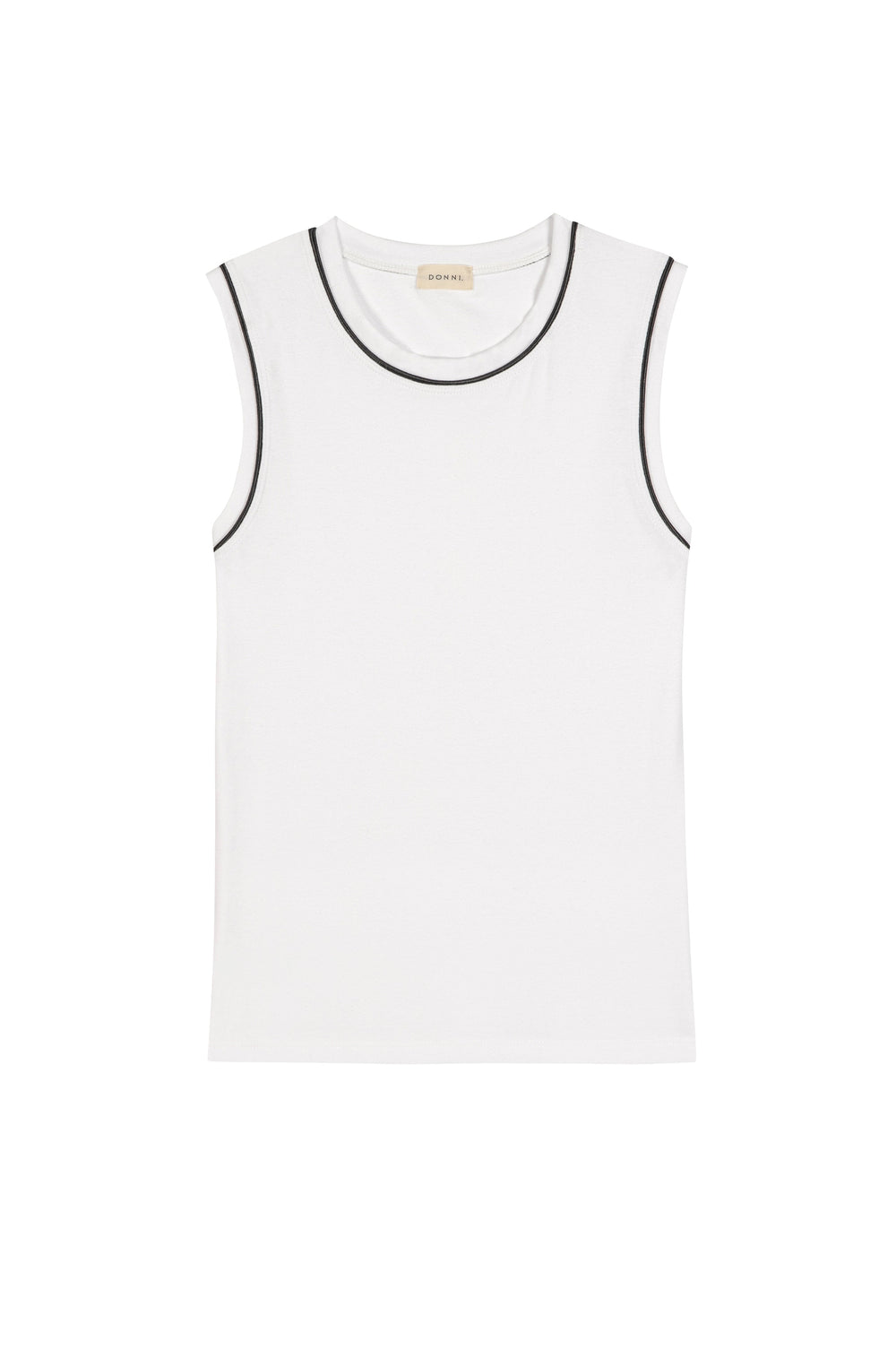 DONNI The Baby Rib Contrast Tank - Powder