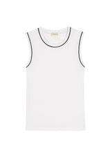 DONNI The Baby Rib Contrast Tank - Powder