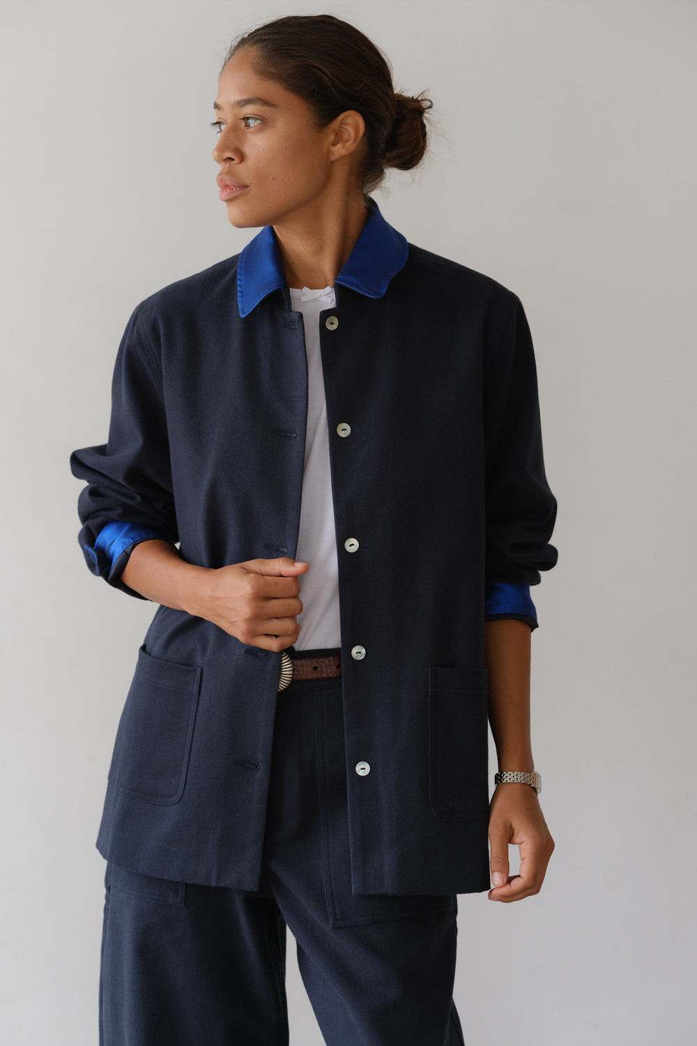 DONNI The Chino Contrast Jacket - Navy-Azure