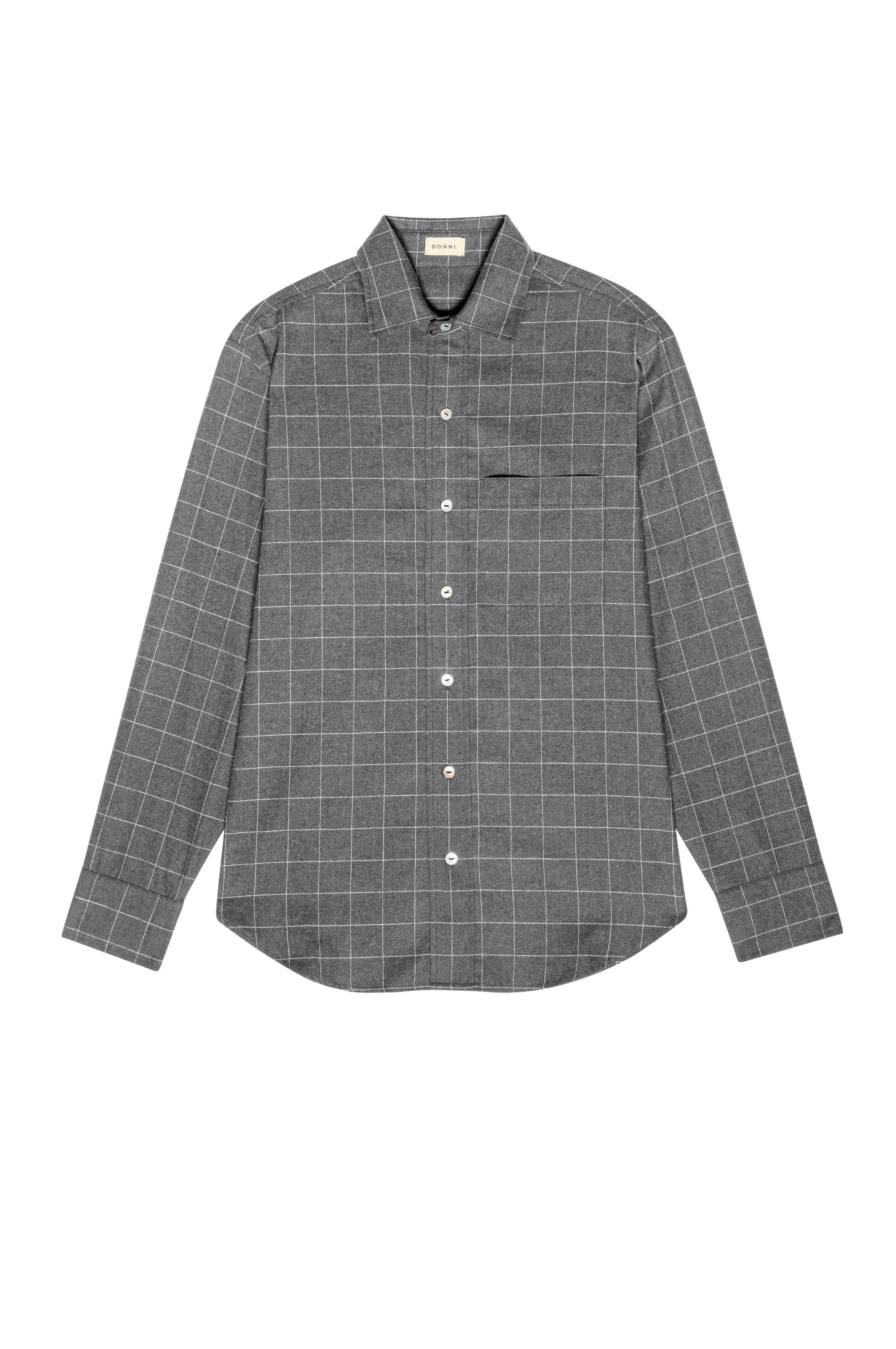 DONNI The Flannel Windowpane Shirt - Charcoal-Grey