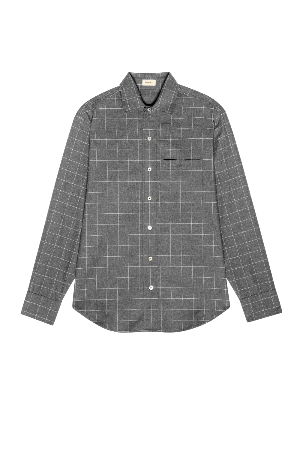 DONNI The Flannel Windowpane Shirt - Charcoal-Grey