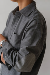 DONNI The Flannel Windowpane Shirt - Charcoal-Grey