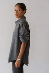 DONNI The Flannel Windowpane Shirt - Charcoal-Grey