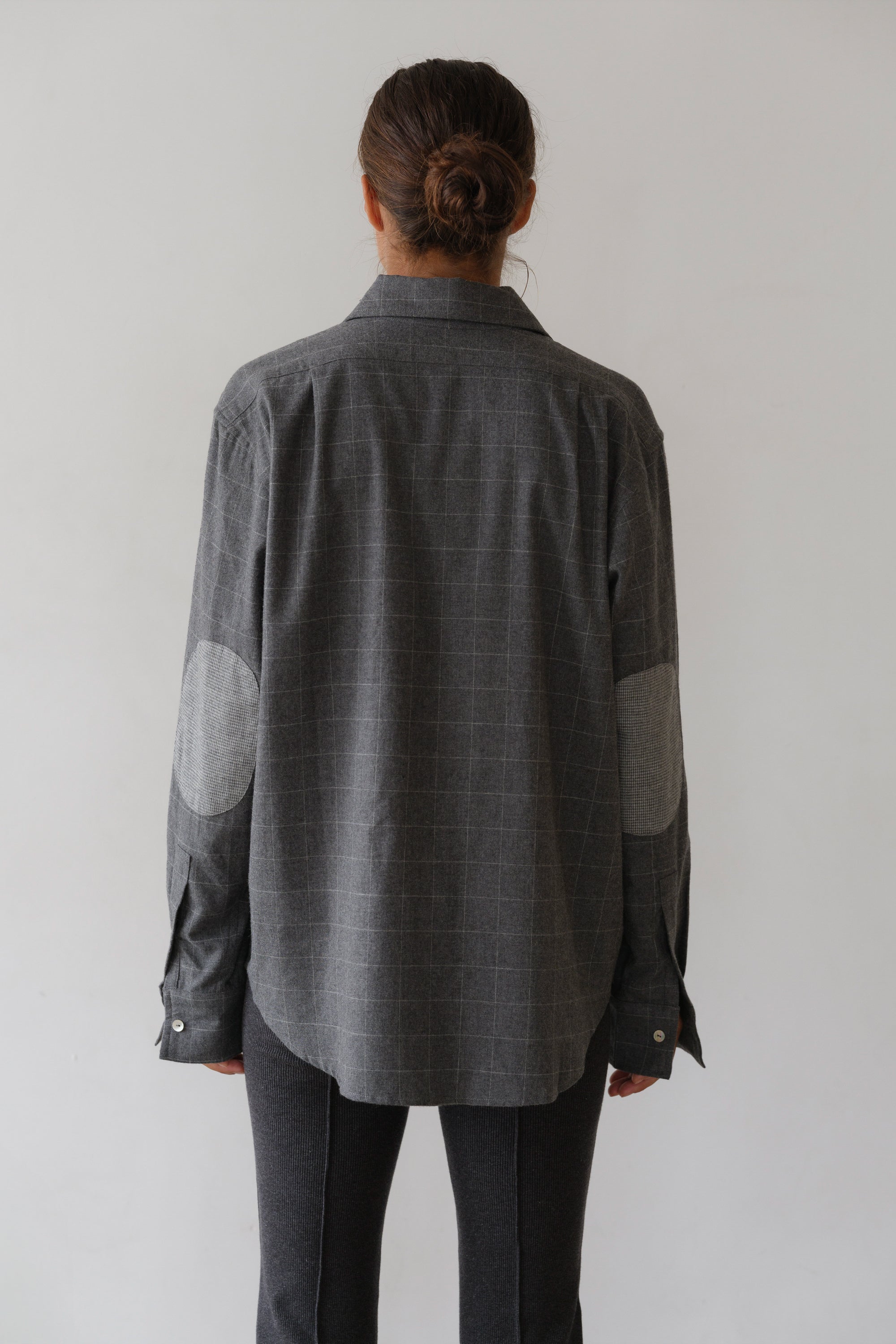 DONNI The Flannel Windowpane Shirt - Charcoal-Grey