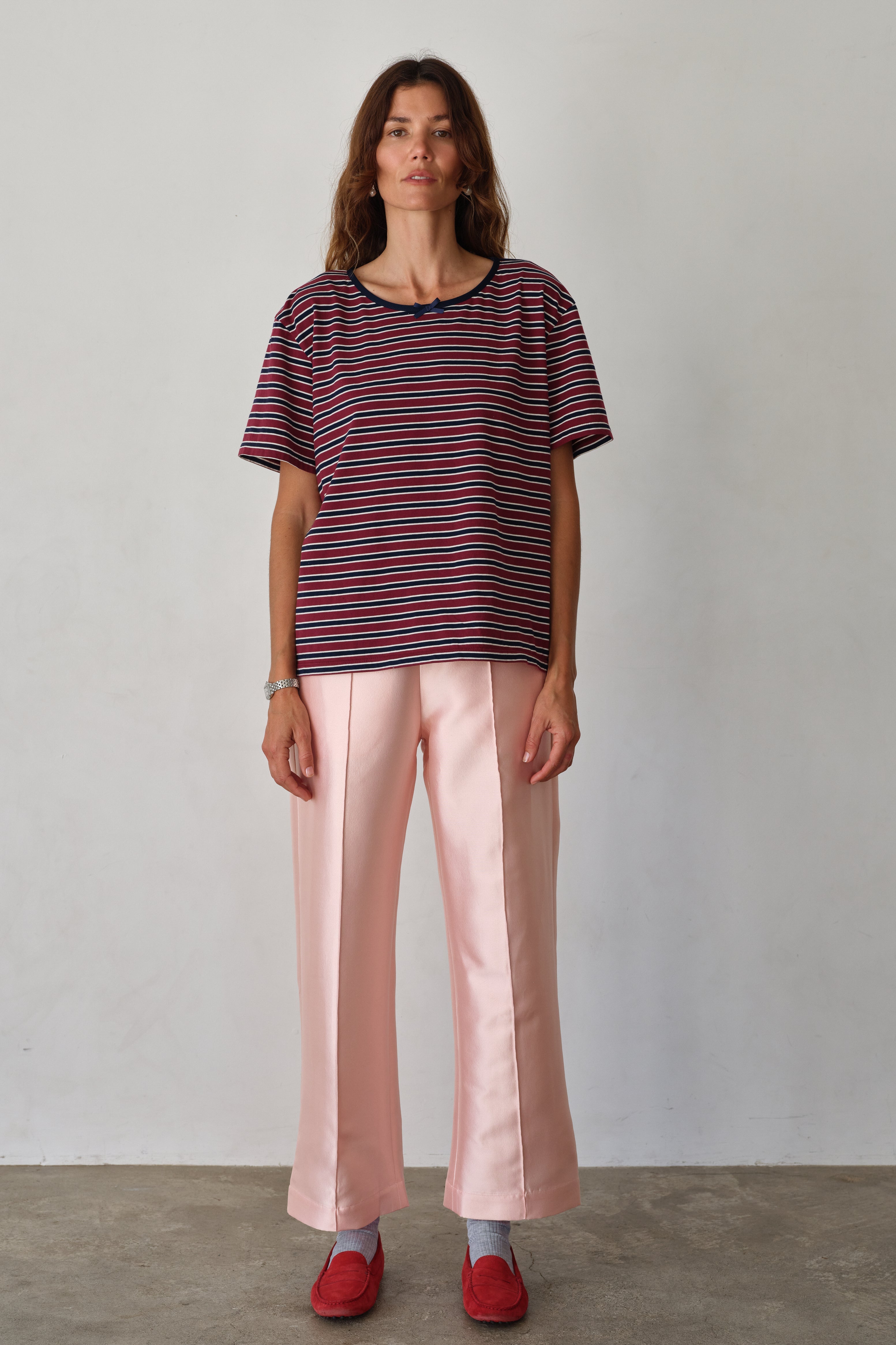 DONNI The Jersey Bow Tee - Oxblood